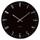 Karlsson XL Slim Index Wall Clock with Mirrored Edge in Black