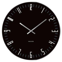 Karlsson XL Slim Index Wall Clock with Mirrored Edge in Black