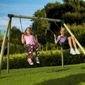 Plum Marmoset Wooden Double Swing Set