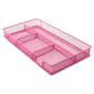 Metal, mesh drawer organiser. Pink