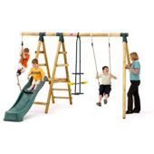 Plum Meerkat Wooden Garden Swing Set