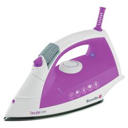 Breville VIN207 vertical steam feature Iron with Stainless Steel Plate - White/Pink