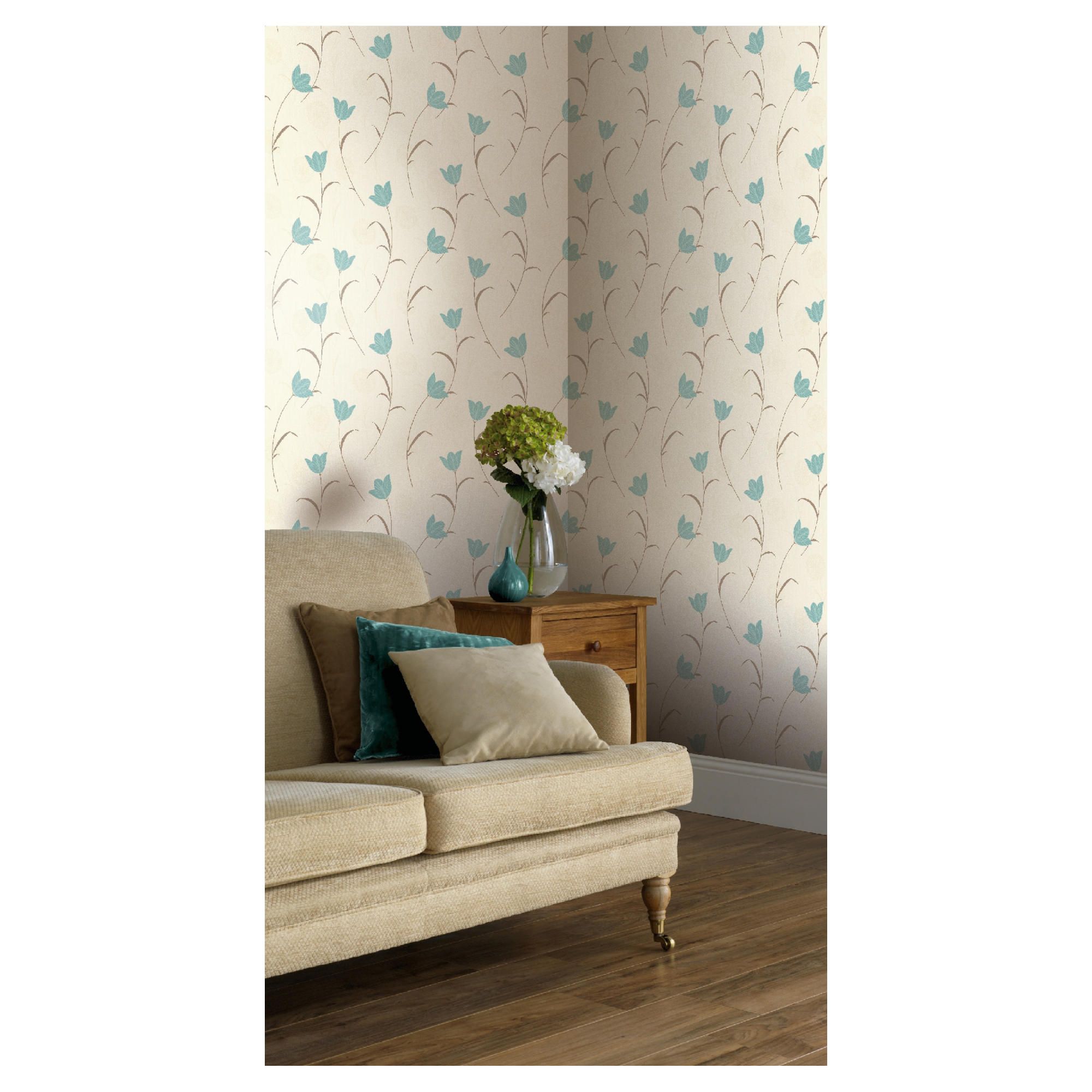 Arthouse Adelphi floral teal wallpaper