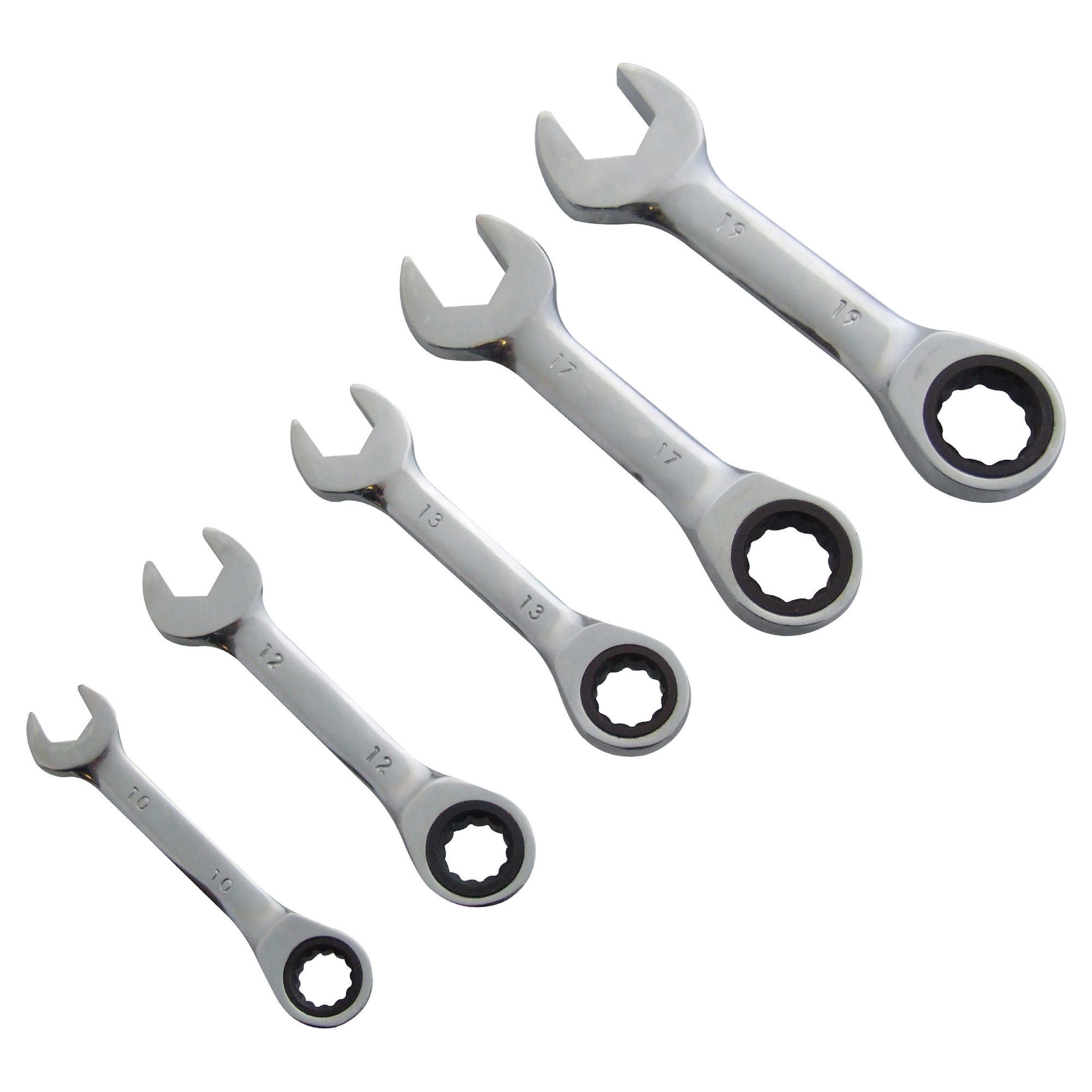 Am-tech 5Pc Stubby Gear Combo Wrench Set K2010 
