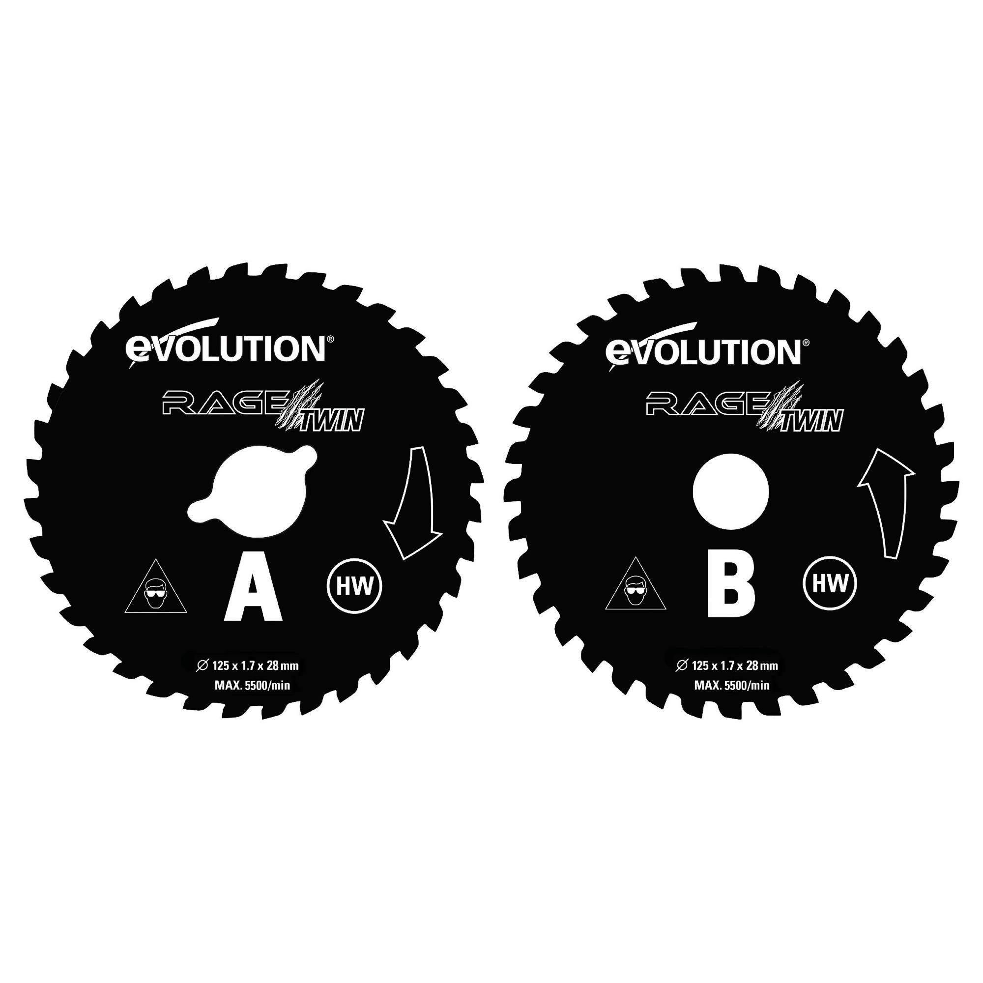 Evolution RAGE Twin 125mm TCT Blades (Orange)