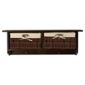 Coat Hanger with wicker baskets Dark Wood