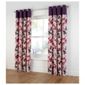 Tesco Bold Leaf Print Unlined eyelet Curtains W167xL137cm (66x54"), Plum