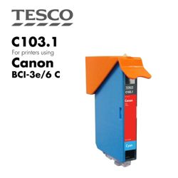Tesco BCI3/6 Cyan Printer Ink Cartridge (Compatible with printers using Canon BCI-3/6 Cyan Printer Ink Cartridges)