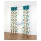 Tesco Bold Leaf Print Unlined eyelet Curtains W167xL183cm (66x72"), Teal