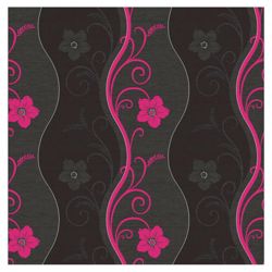 Arthouse Rhythm motif black & pink wallpaper