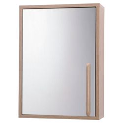 Eva Light Oak Single Mirrored Cabinet
