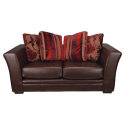 Ella Small Sofa, Chocolate With Red Floral