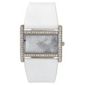 Diamante Rectangular White Strap Ladies