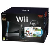 Nintendo Wii Black Limited Edition with Wii Sports, Mario Kart, Black Wii Wheel & Motion Plus Controller