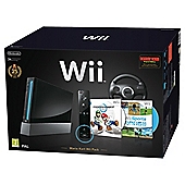 Nintendo Wii Black Limited Edition with Wii Sports, Mario Kart, Black 