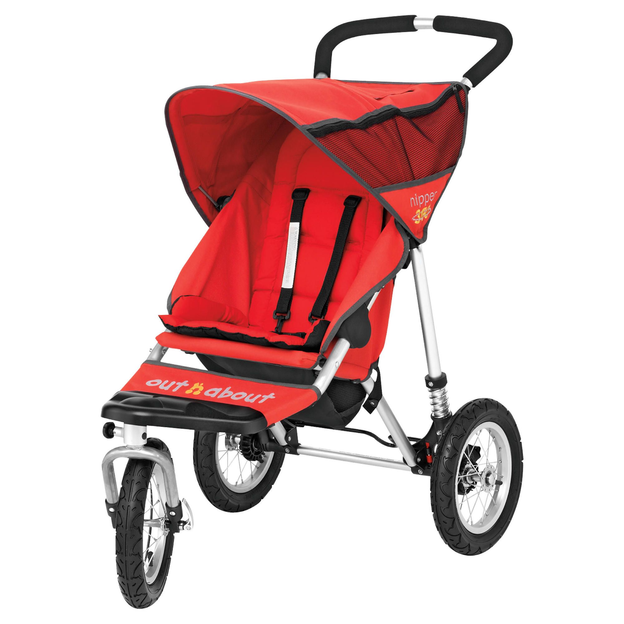 Out'n'About Nipper Single 360 Pushchair, Red
