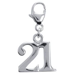 Sterling Silver '21' Charm