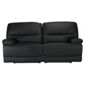 Angelo Leather Large Double Recliner Sofa, Black
