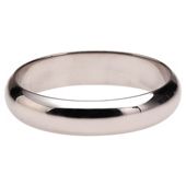 Sterling Silver Ladies 3mm D Shape Wedding Ring, N