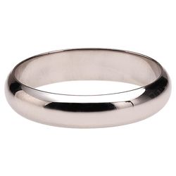 Sterling Silver Ladies 3mm D Shape Wedding Ring, N