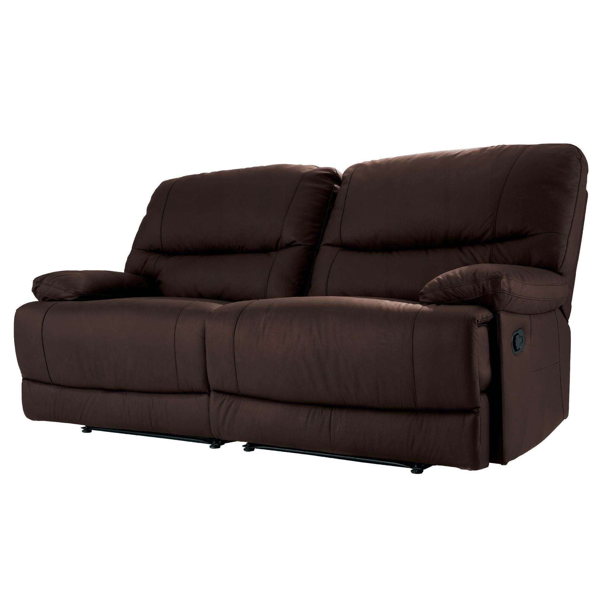 Angelo Leather Large Double Recliner Sofa, Chocolate at Tesco Direct