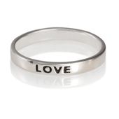 Sterling Silver Love Stacking Ring, Large