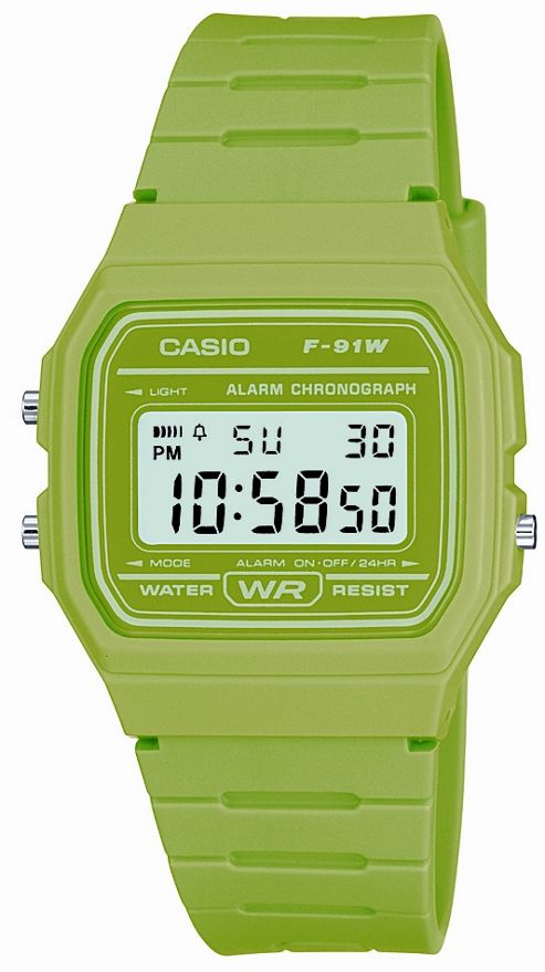 casio green digital watch