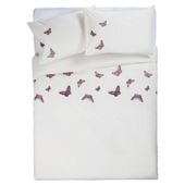 Tesco Emb Butterflies Duvet double (Cream)