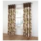 Tesco Bold Leaf Print Unlined eyelet Curtains W167xL229cm (66x90"), Chocolate
