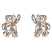 Girls Sterling Silver Bear Earrings