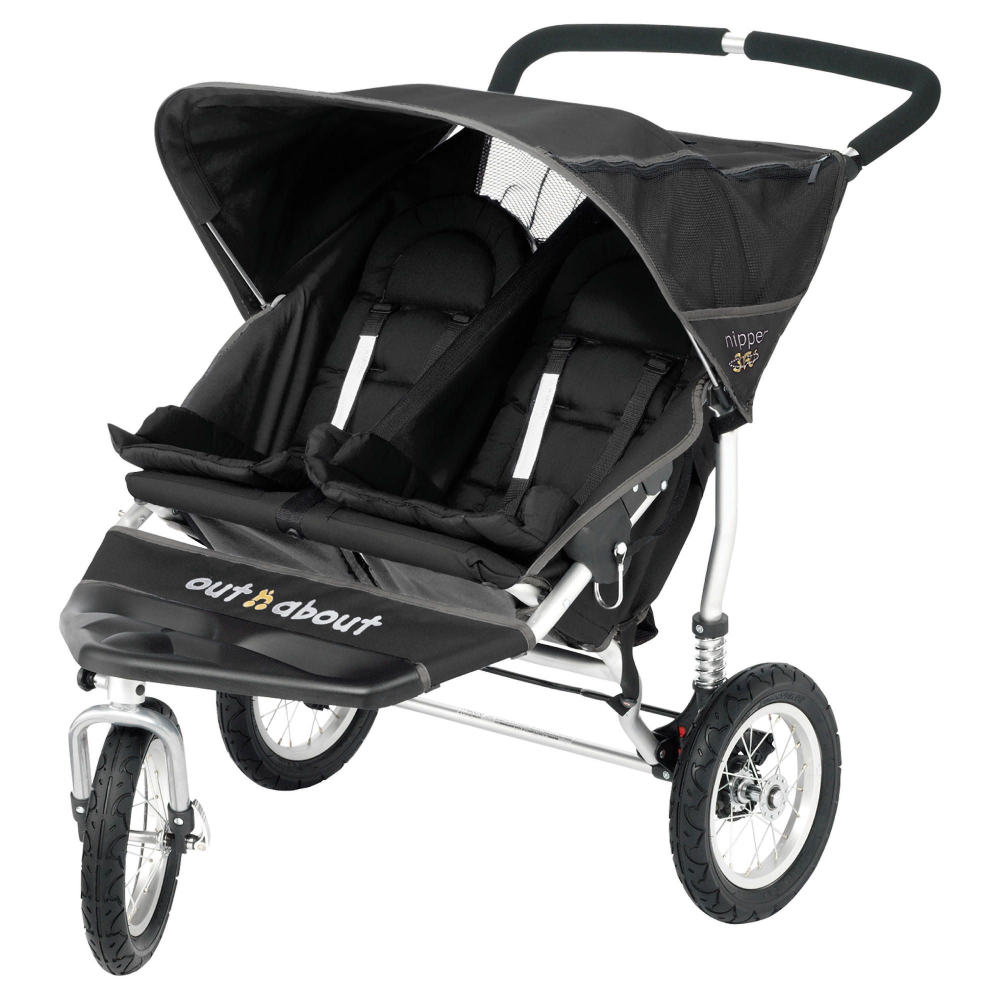 Out'n'About Nipper Double 360 Pushchair, Black