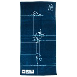 Olympics Dark Blue Swimming Towel  100% Velour