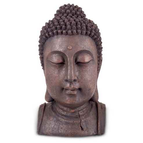 Image of Extra Large Decorative Buddha Head Ornament In Stone Look Resin