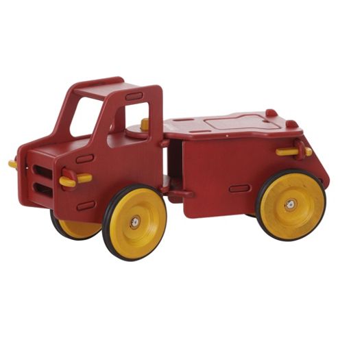 Image of Moover Wooden Dump Truck Ride-on, Red