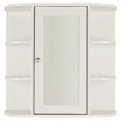 Tesco Mirrored White Wall Cabinet with side shelves