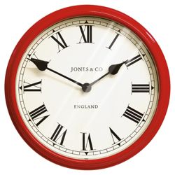 Jones & Co Picadilly wall Wall Clock Red