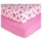 Tesco Kids Fitted Sheet Twinpack - Rose/Polka Dot