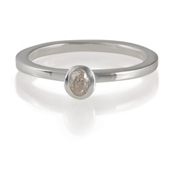 Sterling Silver Clear Cubic Zironia Stacking Ring, Medium