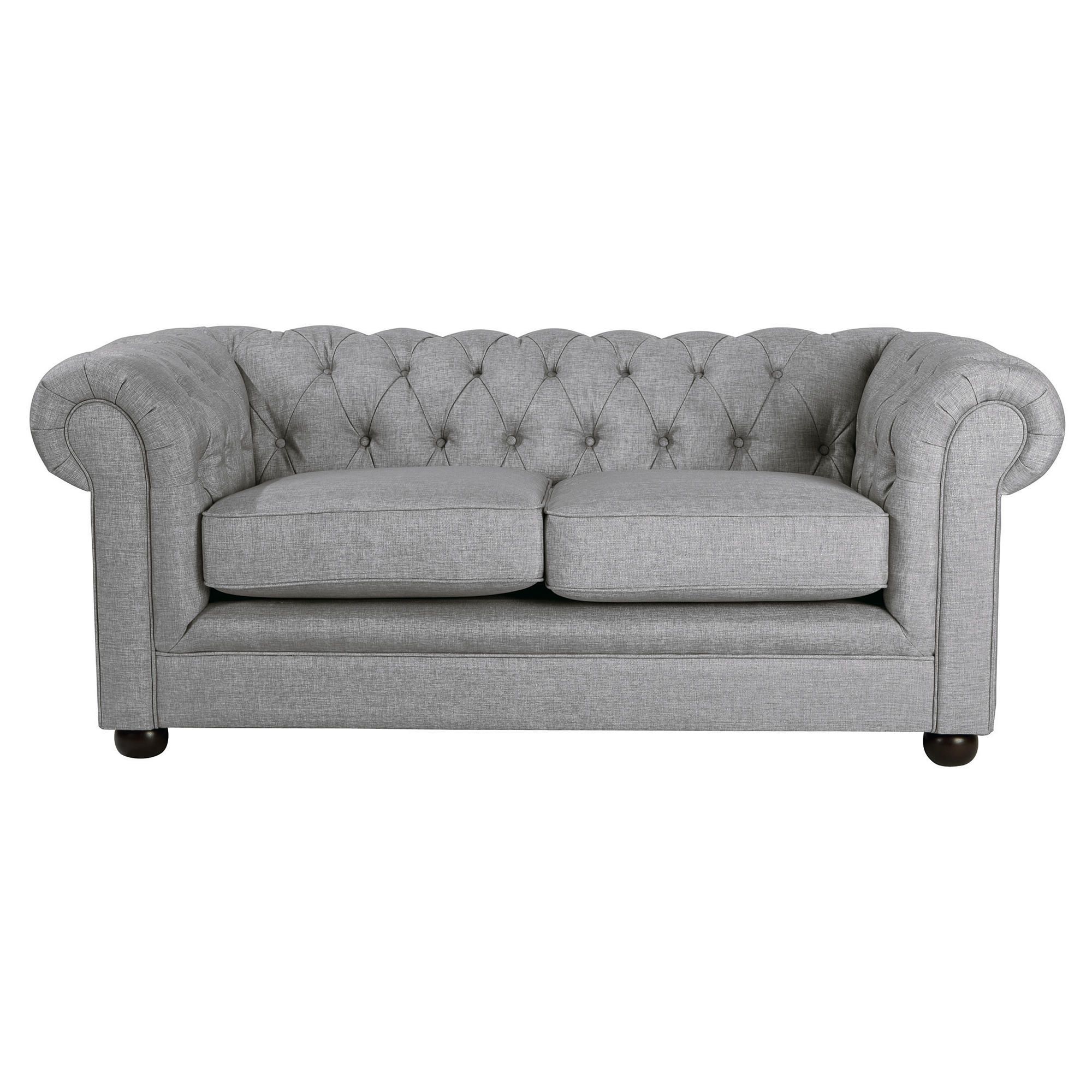 Chesterfield Linen Small Sofa, Silver at Tescos Direct