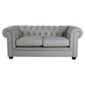 Chesterfield Linen Small Sofa, Silver