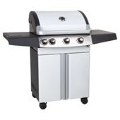 Alaska White 3 Burner Gas BBQ with Side Burner