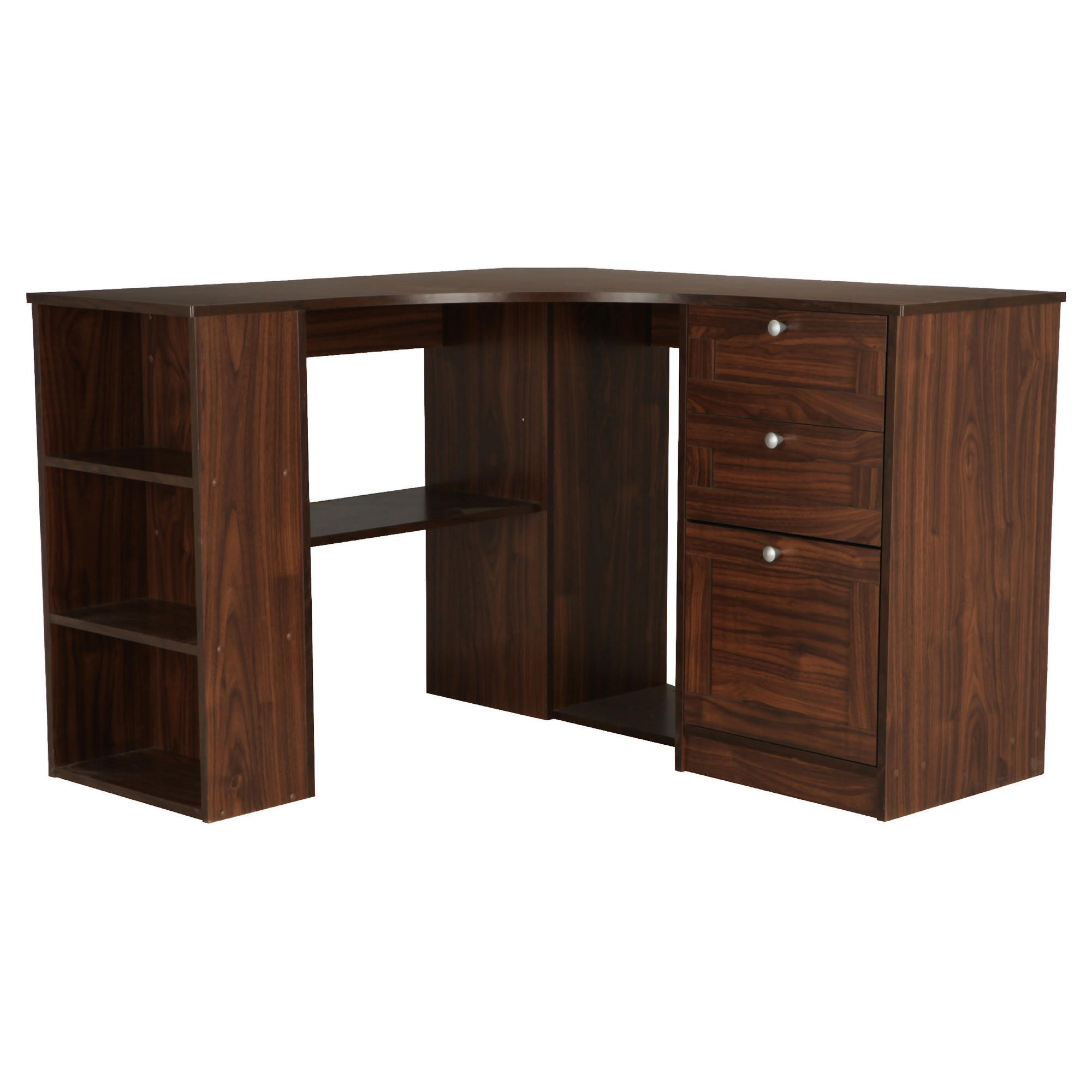Fraser Corner Desk With Storage, Walnut Effect