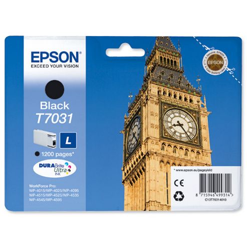 Image of Epson T7031 Black Standard Ink Cartridge For Epson Workforce Pro 4000 Series