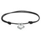 Black Friendship Bracelet with Heart Charm