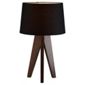 Tesco Lighting Tripod wooden table lamp Dark Wood Black Shade