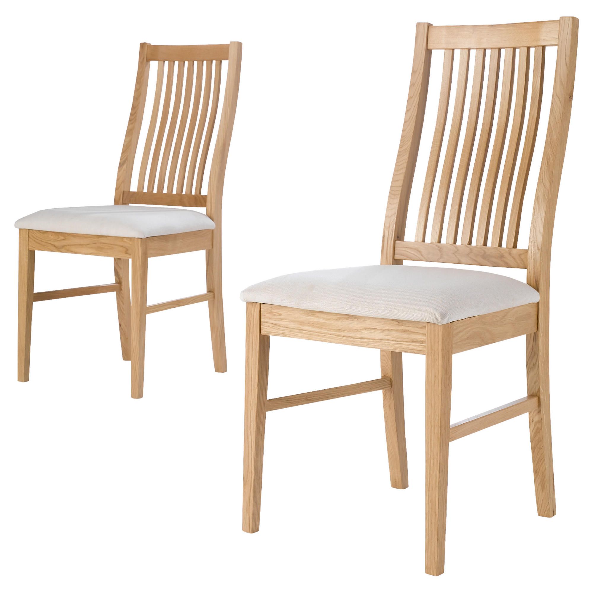 Chesham Pair Of Chairs, Oak And Cream