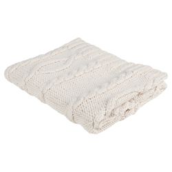F&F home Cable knit throw cream 130x150