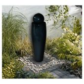 Mains black water feature with white LED lights
