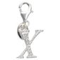 Sterling Silver Cubic Ziconia 'X' Initial Charm