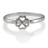 Sterling Silver 4 Leaf Clover Stacking Ring, Large